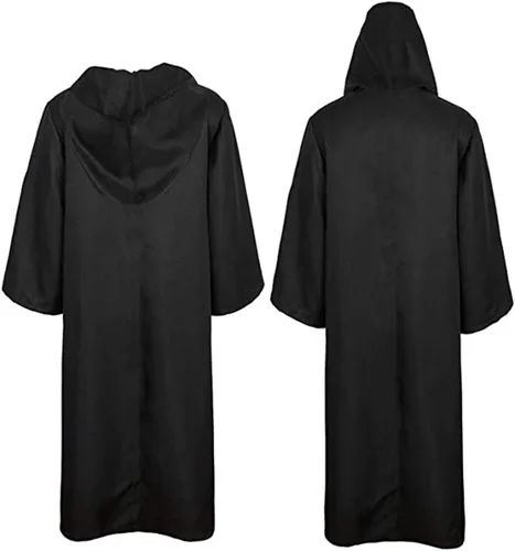 Vista 2 de Capa para adultos Jedi, bata con capucha, disfraz de Halloween, Navidad, cosplay, disfraz de vampiro, túnica con capucha