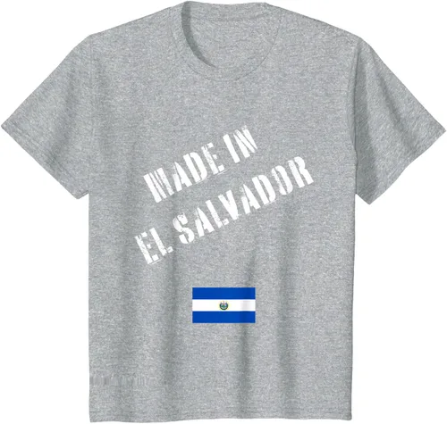 Vista 6 de Camiseta divertida Made in El Salvador con bandera