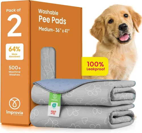 Vista 8 de IMPROVIA® Almohadilla reutilizable para cachorros, impermeable, extra absorbente, lavable para entrenamiento de perros, parto y más, protege tus