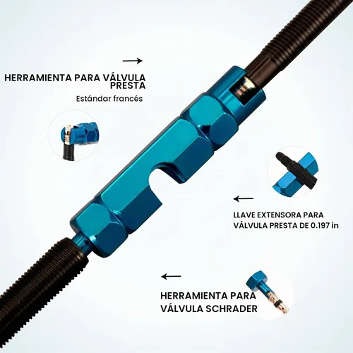Vista 5 de Kit de herramientas de extracción de vástago de válvula de neumático, incluye herramienta de extracción de núcleo de válvula Presta mejorada 18 PCS