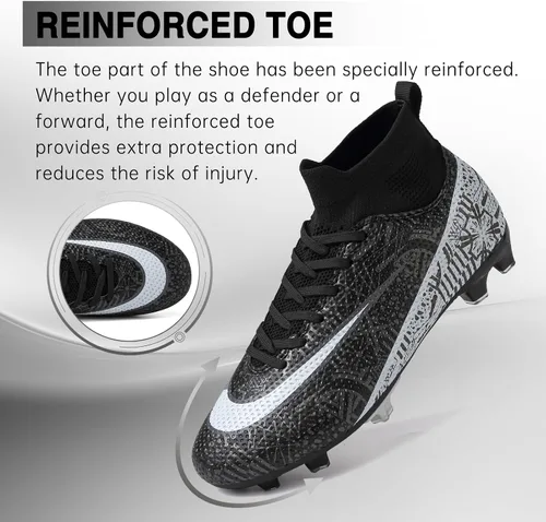 Vista 4 de RDYLBU Soccer Cleats Mens Women Soccer Shoes Youth Football Cleats for Big Boy AG TF