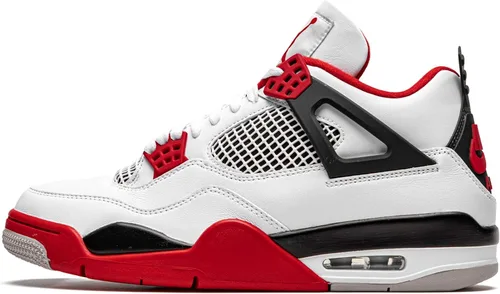 Vista 44 de Nike Jordan 4 Retro - Tenis para hombre, talla Beige/Rojo/Verde