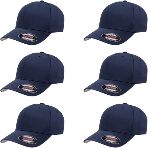 Vista 46 de Gorra de béisbol Flexfit Wooly Combed Premium de 6 paneles estructurada Ajuste elástico Paquete al por mayor disponible Negro