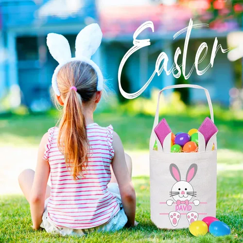 Vista 6 de Jocidea - Cesta de Pascua personalizada, cestas de Pascua personalizadas, regalos de Pascua personalizados, cesta de Pascua para niños y niños