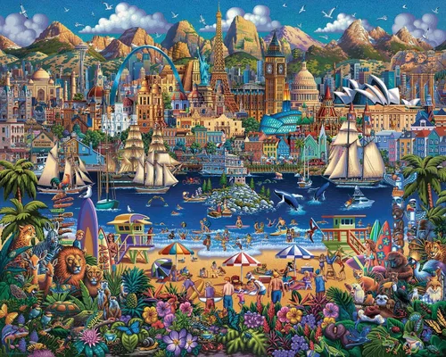 Vista 2 de Dowdle - Rompecabezas de piezas del mundo - 1000 piezas