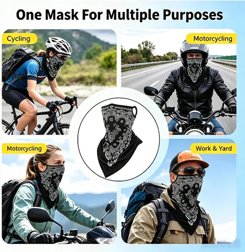 Vista 7 de Pasamontañas para esquí, forro para braga de cuello de casco de motocicleta, media máscara de secado rápido