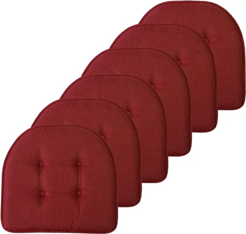 Vista 25 de Sweet Home Collection - Cojín de asiento de espuma viscoelástica y respaldo de caucho antideslizante con capitoné para silla, cojín en U, 17x16 Gris