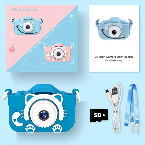 Vista 8 de Goopow Juguetes de Cámara para Niños de 3-8 Años Niñas Niños, Videocámara Digital para Niños con Cubierta Suave de Dibujos Animados, Mejor Regalo