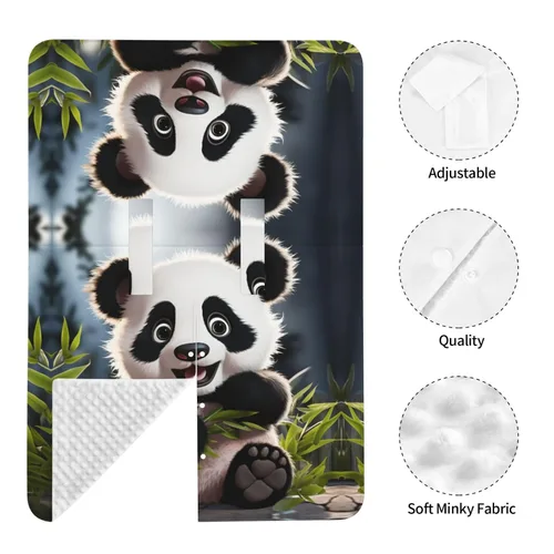 Vista 7 de Baby Car Seat Canopy Cover for Mom, Soft Breathable Nursing Breastfeeding Covers Multi Use Stroller Sun Shade Newborn Shower Gift，Cute Animal Panda