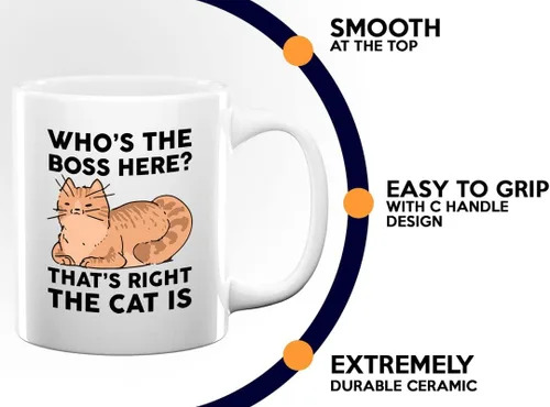 Vista 52 de Taza de café para amantes de los gatos, 11 onzas, color negro, piel de gato Is How I Accessorize, divertido dueño de gatos, gatito, mascota, gato