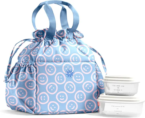Vista 28 de Fit & Fresh Cromwell Bolsa de Almuerzo con Cordón para Mujeres, Juego Completo de Almuerzo con 2 Contenedores, Resistente a las Manchas, Resistente