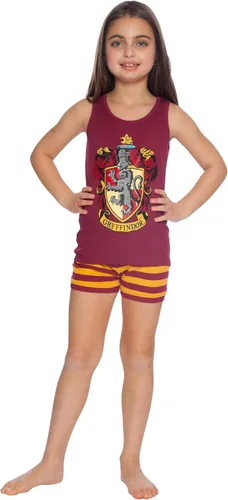 Vista 4 de Harry Potter All House Crest - Conjunto de pijama de algodón con camiseta corta de Intimo