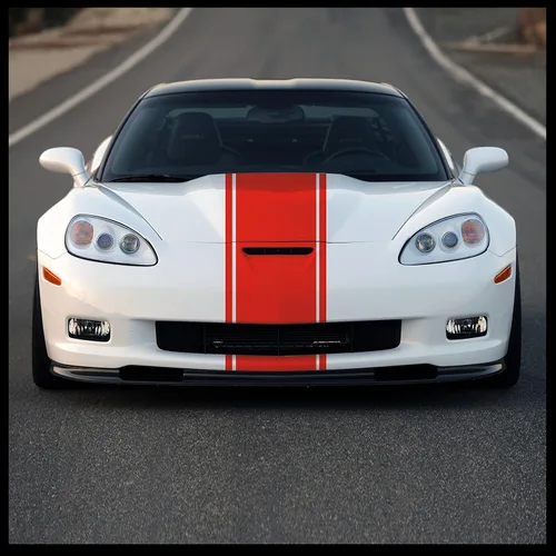 Vista 18 de Racing Stripes - Calcomanía de vinilo para automóvil, camión, JDM Import Euro, negro, rojo, blanco, plateado, rosa, verde lima
