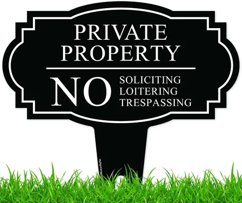 Vista 12 de Letrero de No Soliciting Yard (No Soliciting Yard Sign, No Solicitation In Ground de 11 x 11 pulgadas), ACM libre de óxido, resistente a