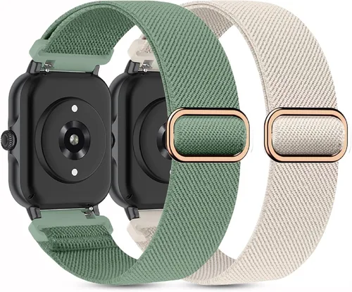 Vista 13 de Paquete de 2 correas elásticas de nailon compatibles con Amazfit Active 2/Active 3 Premium/Active, correas deportivas de repuesto suaves de 0.787