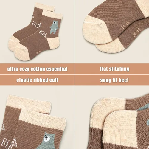 Vista 24 de Aisyee Calcetines de algodón para niños, calcetines sin costuras para niños, calcetines coloridos de cuarto de punto, paquete de 6