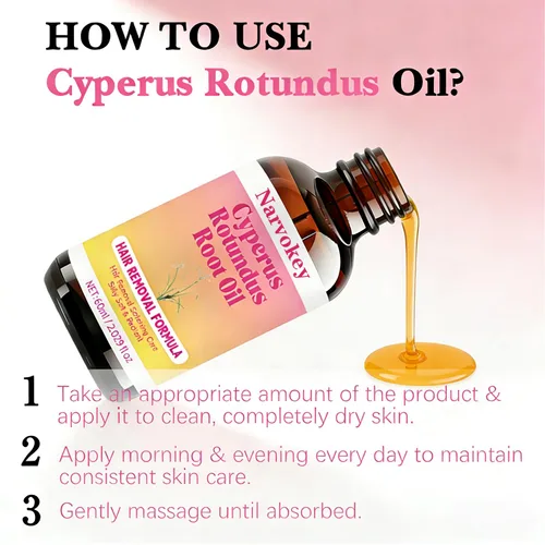 Vista 5 de Cyperus Rotundus - Aceite de depilación, inhibidor natural del crecimiento del cabello, tratamiento hidratante para todo tipo de piel, 2.0 fl oz (1)