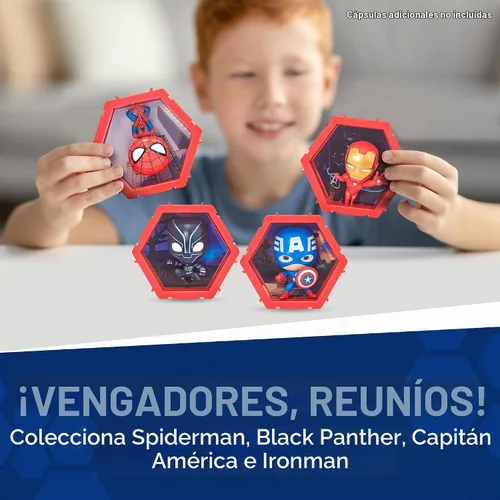 Vista 3 de WOW! PODS 4D Marvel - Spiderman y Black Panther (paquete de 2) - Figura de acción única conectable y coleccionable, exhibición de pared/estante