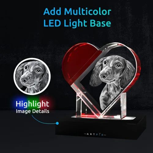 Vista 3 de ArtPix 3D Foto de cristal, regalos personalizados para mujeres, ella, esposa, hombres, mamá, marido, gran regalo personalizado con tu propia foto