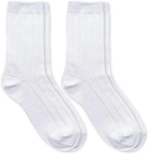 Vista 5 de Jefferies Socks Paquete de dos pares de calcetines de rayón derivado del bambú para uniforme escolar para niños con corte a rayas Negro