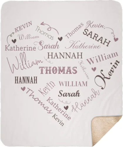 Vista 13 de Mantas personalizadas con el nombre, para bebés, niños y adultos, mamá, abuela, abuelo. Manta personalizada con tus nombres. Manta personalizada