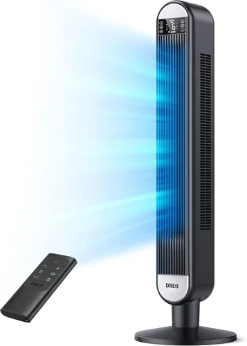 Vista 5 de Dreo Enfriador de aire evaporativo, ventiladores de enfriamiento de 40 pulgadas que soplan aire frío, actualización 2023 con ventiladores oscilantes
