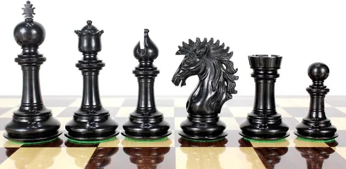 Vista 2 de House of Chess - Piezas de ajedrez de ébano/boj Encore Staunton 4.5" + 2 reinas adicionales + caja de almacenamiento de madera