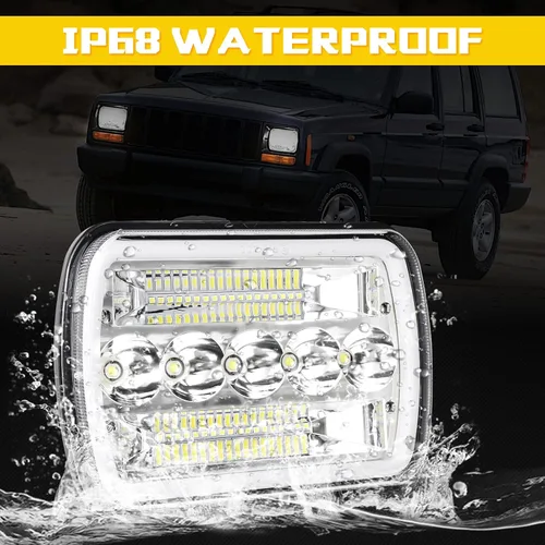 Vista 6 de BESTZHEYU 2 faros delanteros de 5 x 7 compatibles con Chevy Express 1500 2500 3500 Cargo Van F-150 F-250 F-350 Wrangler YJ Cherokee XJ Kenworth T300