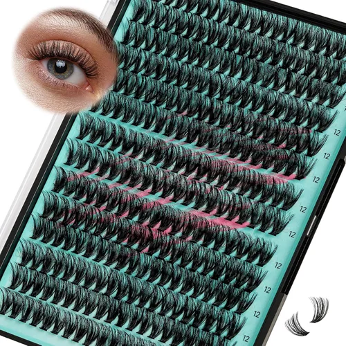 Vista 16 de Kit de Extensión de Pestañas, Kit de Racimos de Pestañas DIY 168Pcs con Pegamento de Unión y Sello Impermeable, Removedor de Pestañas para Kit