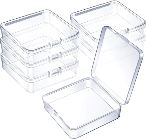Vista 9 de 6 piezas de mini contenedores de almacenamiento de cuentas de plástico transparente para recolectar artículos pequeños, cuentas, joyas, tarjetas
