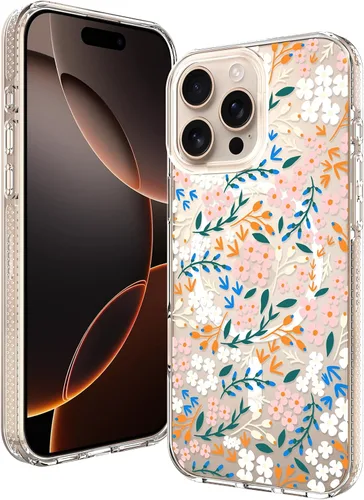 Vista 14 de OOK Magnetic for iPhone 17 Case Clear Pretty Flower Girls Women [Not Yellowing][Screen Protector] [ MagSafe Compatible] with Full Camera Lens