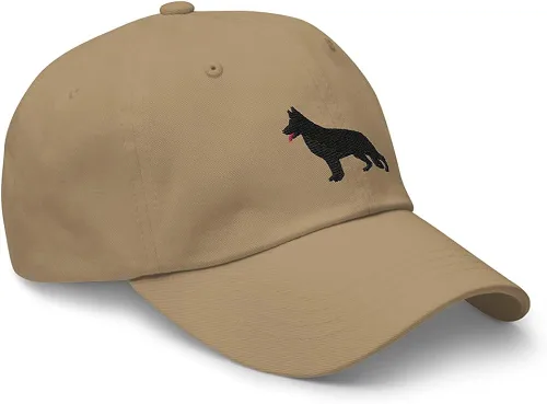 Vista 3 de Perro Pastor Alemán Negro Dueño Bordado Papá Sombrero Gorra Ropa Regalo