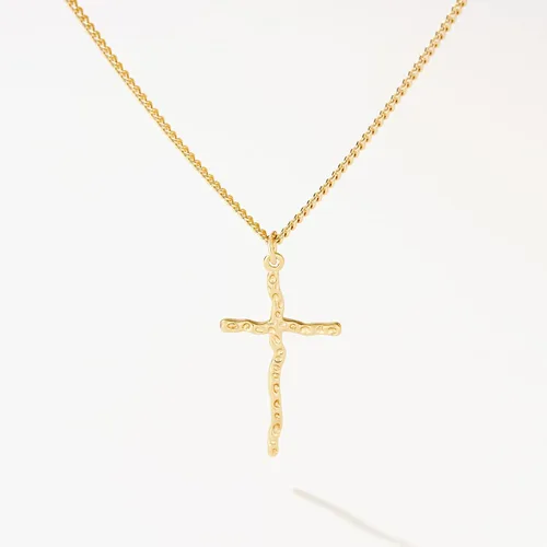 Vista 132 de Fettero - Collar con dije de cruz de fe, chapado en oro de 14 K, cadena fina, minimalista, simple, pequeña, para oración, regalo de joyería religiosa