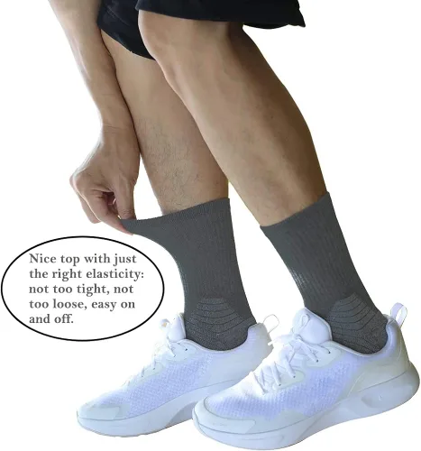 Vista 2 de Mkkoluy Calcetines de trabajo para hombre de algodón acolchados protección al tobillo 6 pares