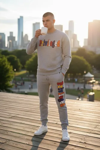 Vista 22 de SCREENSHOT APPLIQUE F11966 Premium Fleece Streetwear Chenille EMB Crew Neck Sweatshirt - Classic Fit