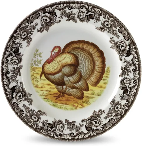 Vista 4 de Spode Plato de sopa de ciervos Woodland American Wildlife