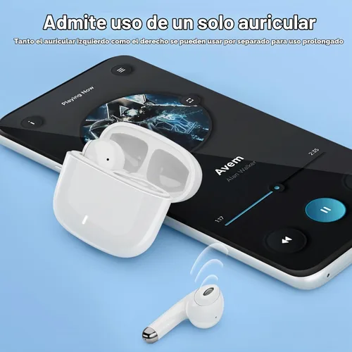 Vista 5 de ASKUBSKU Auriculares inalámbricos para Samsung S25 Ultra S26 S24 S23 Fe S22 Blanco