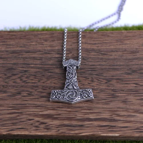 Vista 5 de LANGHONG Collar vikingo nórdico para hombre, brújula vegvisir, collar original de talismán, 1 ud