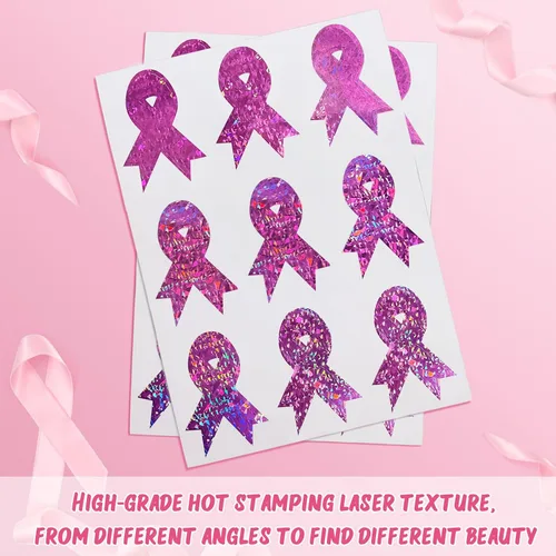 Vista 7 de 288 calcomanías de cinta rosa para concientización sobre el cáncer de mama, calcomanías para casco de cáncer de mama