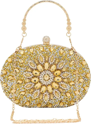 Vista 9 de SH Bolsos de mano para mujer, bolso formal de noche con diamantes de imitación, bolsos brillantes para boda, fiesta, cóctel, baile de graduación