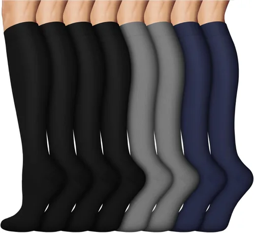 Vista 10 de ACTINPUT 8 Pares de Calcetines de Compresión para Mujeres y Hombres, Medias de Compresión de Soporte para Médico, Correr, Atletismo