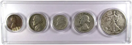 Vista 26 de Juego de 5 monedas coleccionables de 1934 en buen o mejor estado para regalo