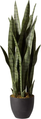 Vista 2 de Nearly Natural, Green 4855 35 pulgadas. Sansevieria con maceta negra