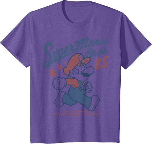 Vista 14 de Nintendo Super Mario Brothers '85 Vintage Stars - Camiseta Gris Oscuro