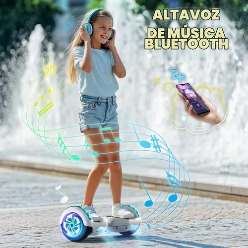 Vista 3 de SISIGAD Patinetes para niños de 7 a 12 años, con altavoz Bluetooth integrado y ruedas de luces coloridas de 6.5 pulgadas, scooter de equilibrio