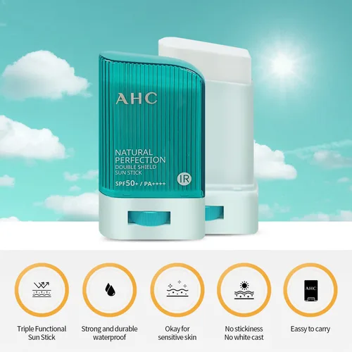 Vista 2 de gadi place AHC Natural Perfection Double Shield - Protector solar de doble escudo 0.78 oz / 0.78 onzas (verde) SPF50+ PA +++ Protección solar UV