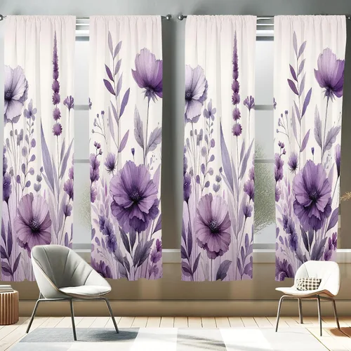 Vista 12 de Ambesonne - Cortinas amarillas para ventana, arte moderno escandinavo de escena de jardín con flores de tulipán y mariposas bailando, juego de 2