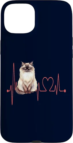 Vista 9 de Himalayan Cat Heartbeat EKG Funny I Love My Cat Case for iPhone 17