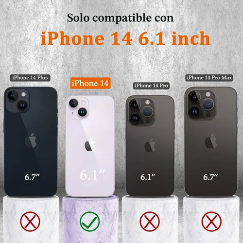 Vista 2 de FUNMIKO Funda transparente para iPhone 14 con protector de pantalla integrado sensible al tacto, protección resistente de grado milimétrico, pasa 21