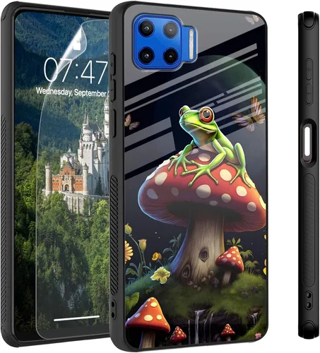 Vista 85 de Funda para Motorola Moto Edge 2022, cubierta trasera de vidrio templado con protector de pantalla, funda protectora a prueba de golpes para Motorola